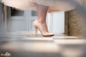 robe de mariée évasée en tulle rose montpellier