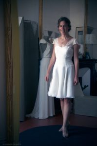 robe de mariage courte de créateur haute couture