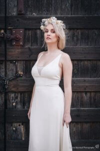robe de mariée decolleté dos en tissu bio