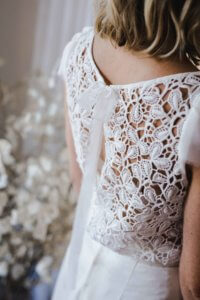 caraco de mariée en dentelle bio fabriqué en france