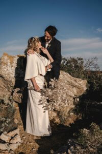 robe de mariée pour l'hiver avec cape