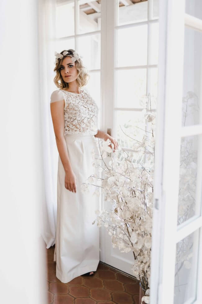 robe de mariée simple chic et bohème biologique
