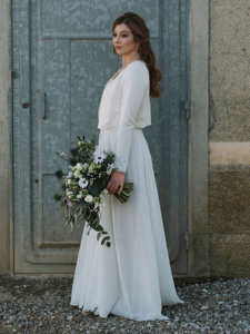 veste courte mi saison chic pour le mariage en soie et coton bio