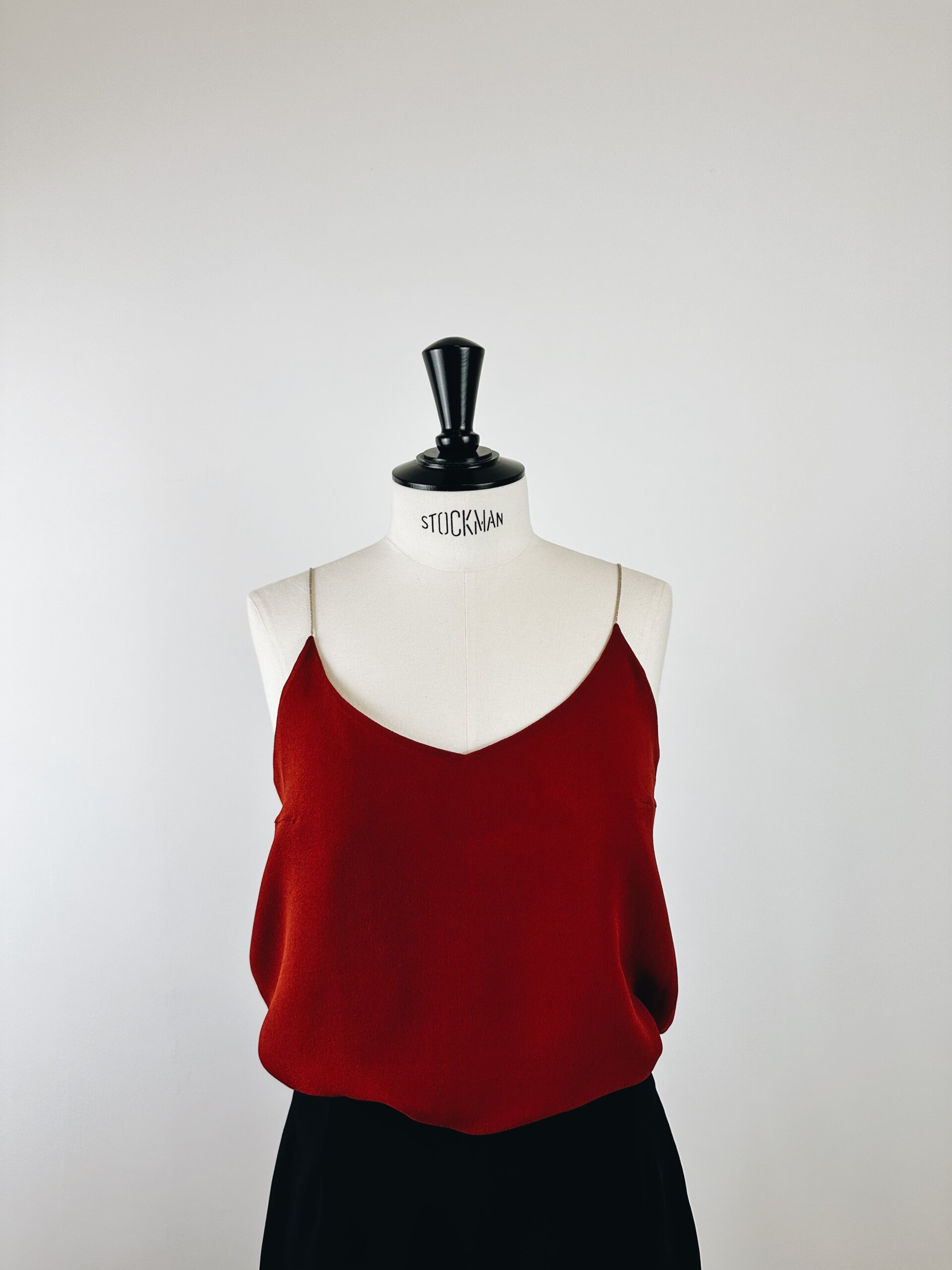 top en soie 100% rouge fabriqué en france