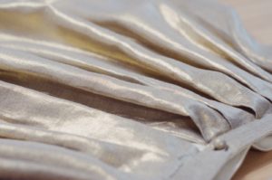 gold linen skirt