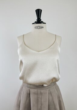 top en soie sans manche fines bretelle