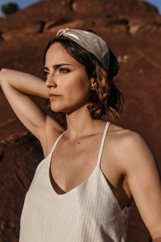 bandeau lin or chic