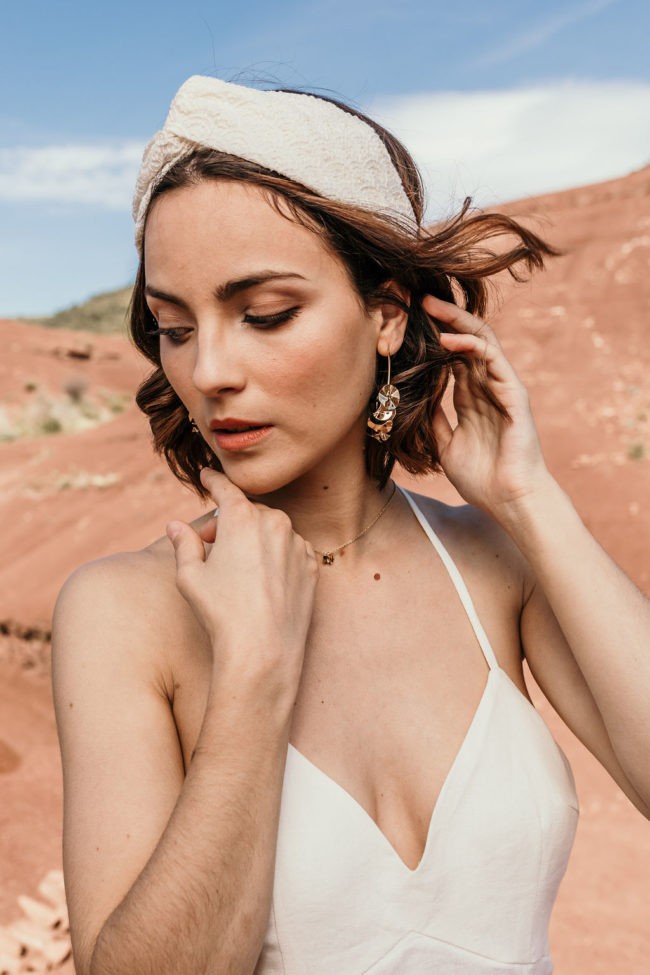 bandeau mariee soie brodee bio