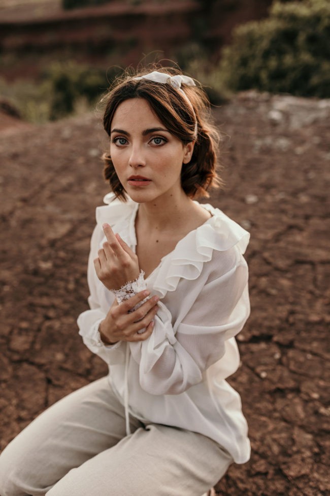 blouse soie bandeau soie bio mariee