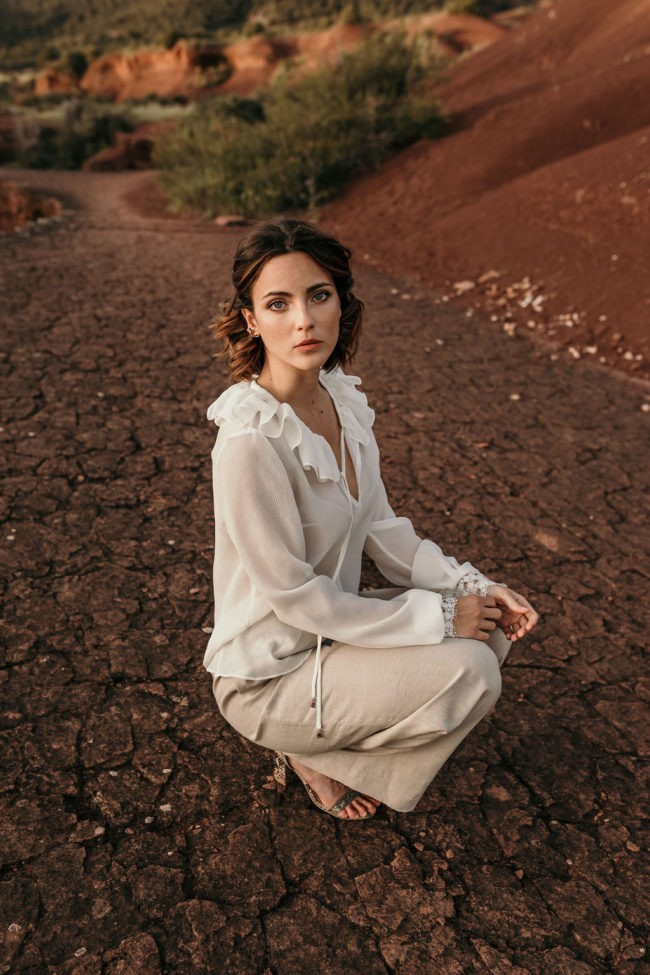 blouse soie bio pantalon palazzo lin bio