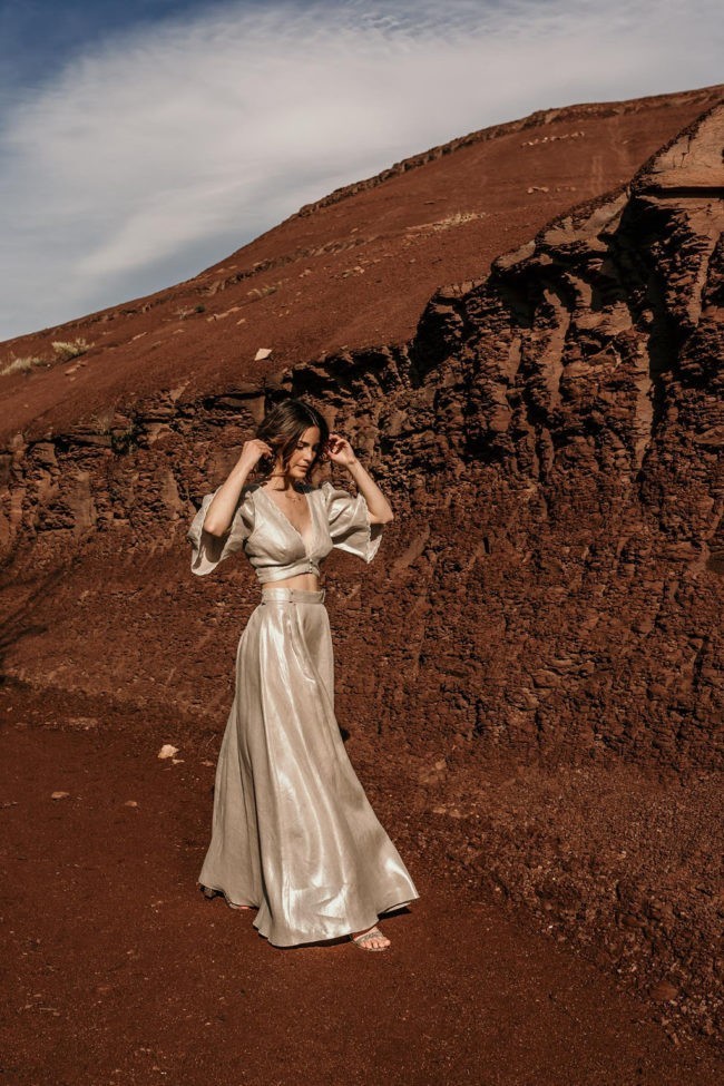 ensemble mariage civil lin argent