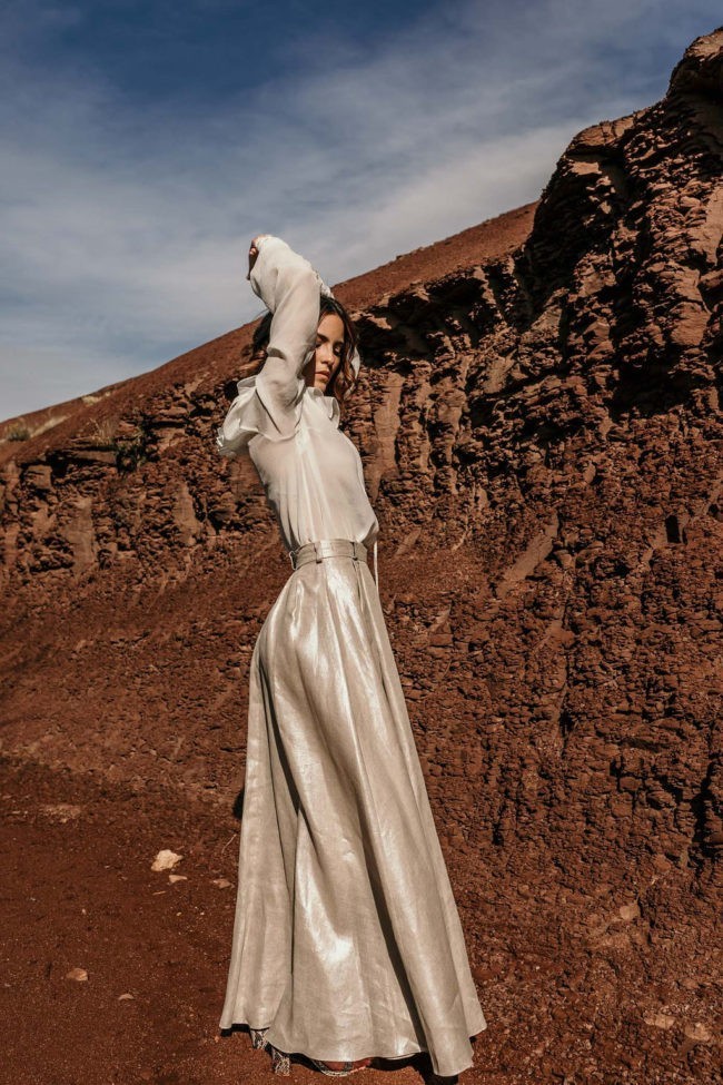 jupe lin argent mariage ecoresponsable