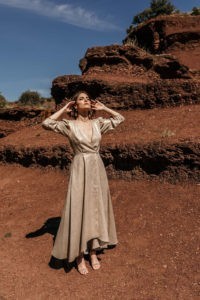 robe mariage lin or portefeuille