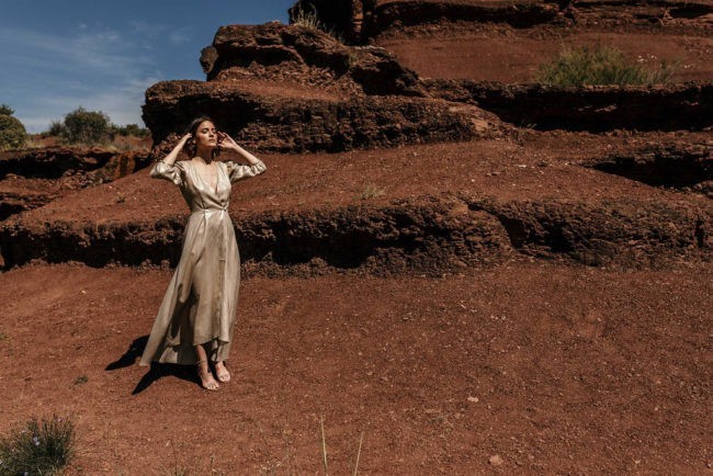 robe portefeuille lin or ecoresponsable