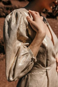 robe portefeuille lin or ecoresponsable