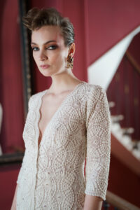 mariée moderne collection capsule guipure brodée