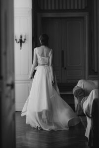 sur jupe de mariée en Organza de soie amovible