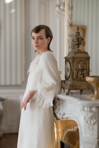 Manteau de mariée en lin bio ecoresponsable