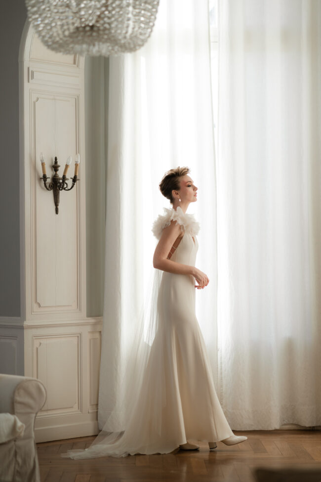 ensemble robe de mariée moderne chic simple