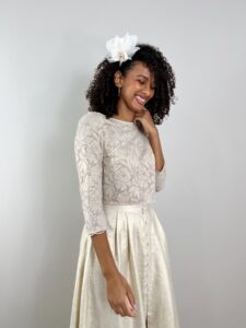 crop top dentelle or