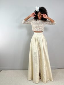 jupe mariee de soiree lin or
