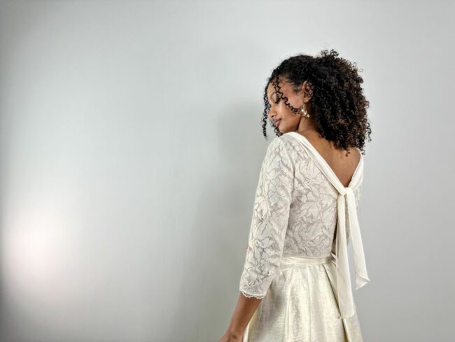 crop top dentelle or