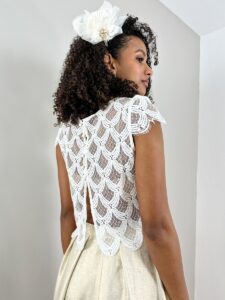 crop top dentelle mariée