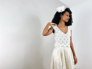 ensemble dentelle lin pour la mariée fait en france