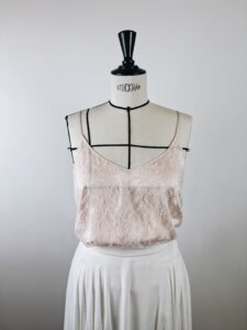 top femme en soie et dentelle made in france