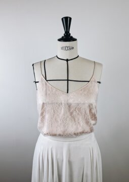 top femme en soie et dentelle made in france