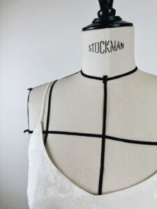 top femme en soie et coton tissu jacquard