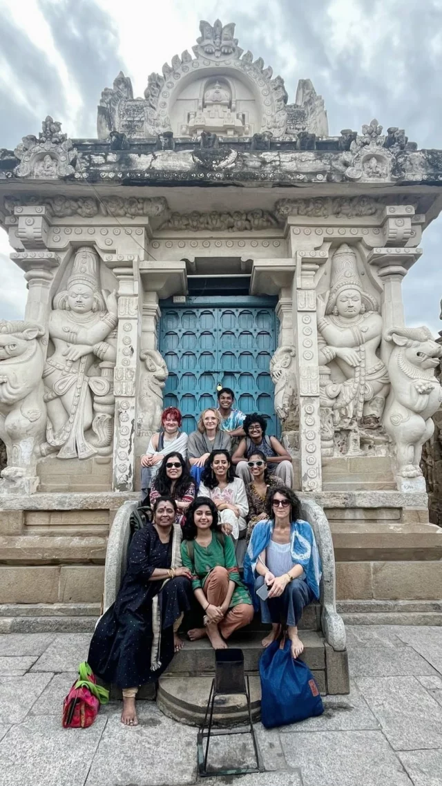 WHAT HAPPENED THIS WEEK for the SHAKTI art residency in #chennai ? UNE FOLLE SEMAINE !!! (🇫🇷 en commentaire) 
👇🏽👇🏽👇🏽

🎨 block printing, free hand painting, natural dyeing @kalakshetrafoundation 

🙆‍♀️ Exploring SHAKTI : 
Guided walk through temples of female goddesses in #Mylapore with Padmapriya

💃 Talks on Shakti with Chitra Visweswaran,  @chidambaram.dance , Prathibha Nandakumar & Dr Bessie Cecil

🌿 Hand loom & traditional motifs at kantcheepuram weaver’s centre 

🏯 Very old and beautiful Kamakshi Amman temple

✨Overwhelming choice at the oldest saree shop in Chennai @nallisilksarees

🚊A train trip to #Erode to see many skilled craftsmen & women

🏡 Hand weaving of home textiles in Chennimalai @chencoptex 

🟢 A soooo inspiring Natural dyeing workshop @wrukshatone

💜Jamkalam weaving in Bhavani

🥻Saree and Dhoti weaving @nurpu

Well, a SO WONDERFUL week with all the SHAKTI team members (and so well organized ! ).
 A huge “ THANK YOU” to all the skilled women and men, for having shared their time and knowledge with us with so much kindness 🙏🏽

@goetheinstitut_chennai
@afmadras
@a.dit.i
@munsdiwan
@ssanskrutishukla
@bettinamileta 
@arto.fanna 
@dee.aliening 

#artresidency #textileart #fashiondesigner #indiantextiles #artandcrafts #shakti